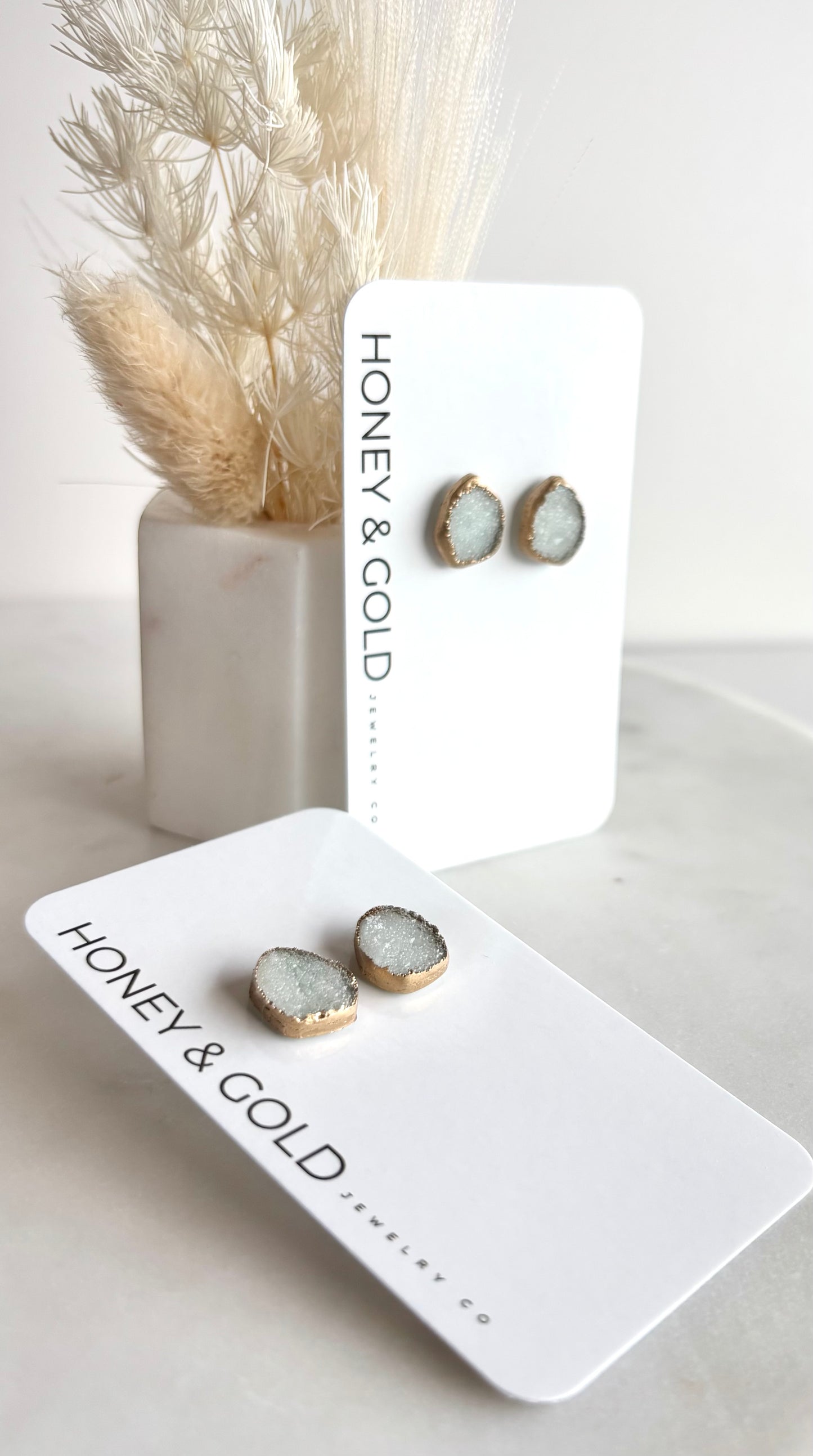 AZURE - Druzy Teal Stud Earrings