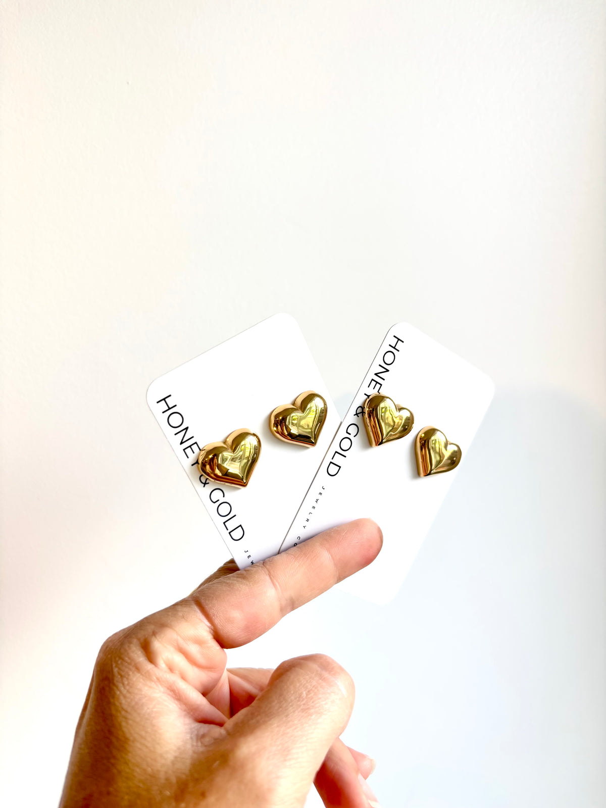 BUBBLE HEART - 18k Gold Dipped Heart Studs