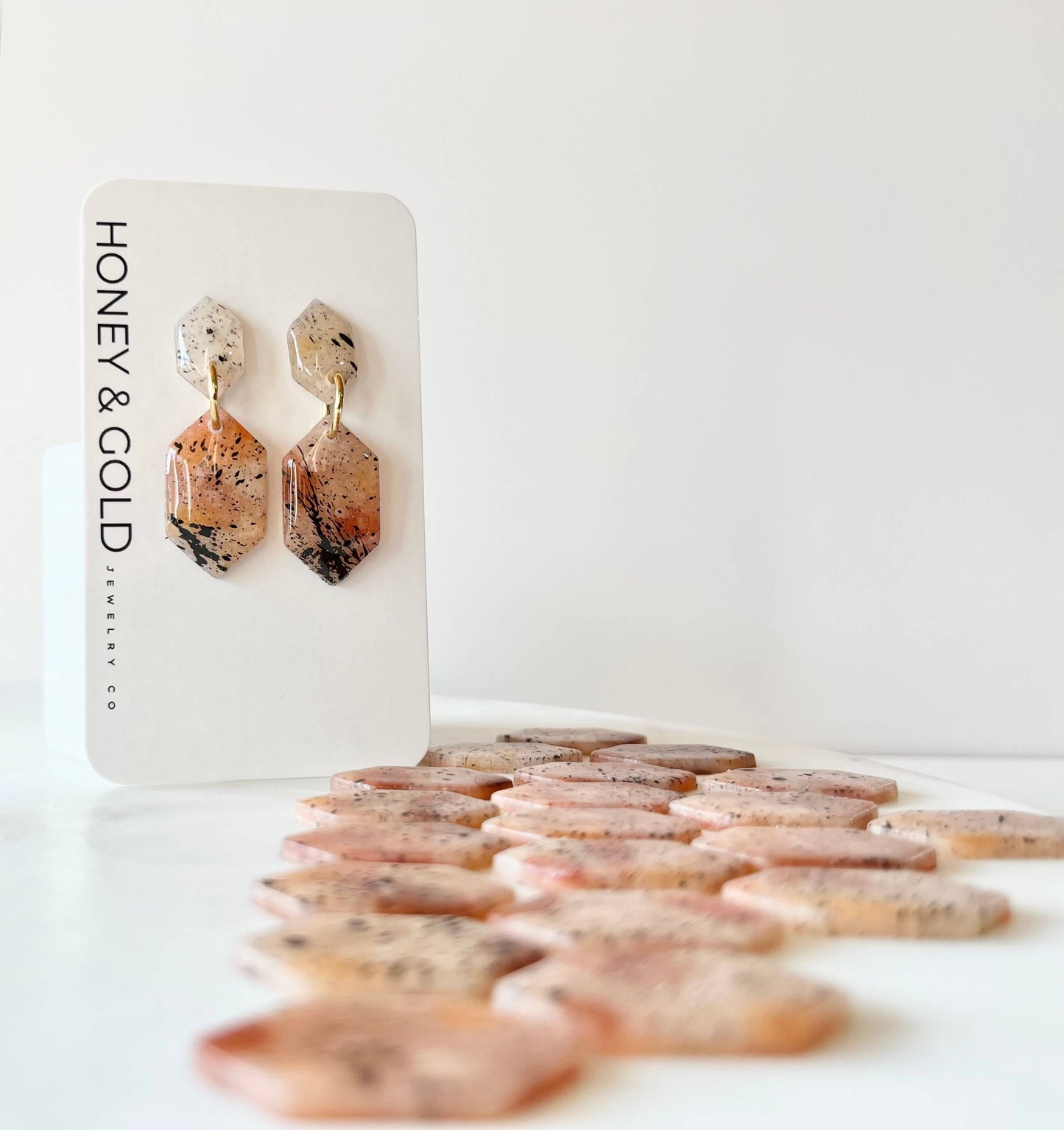 SALTSTONE: Faceted Hexagon Earrings – Softly Translucent