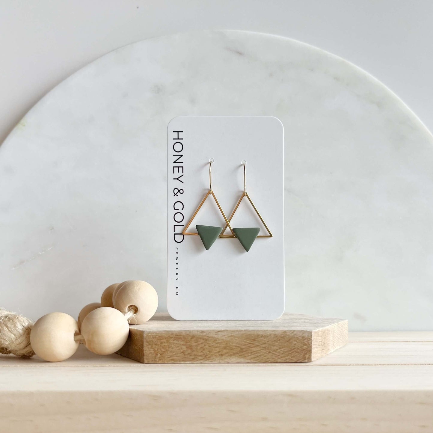 DUALITY DROP: Gold-Tone Triangle Earrings