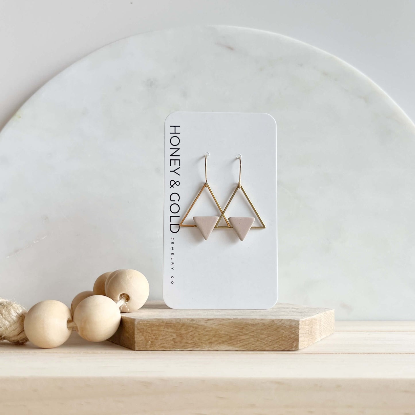 DUALITY DROP: Gold-Tone Triangle Earrings