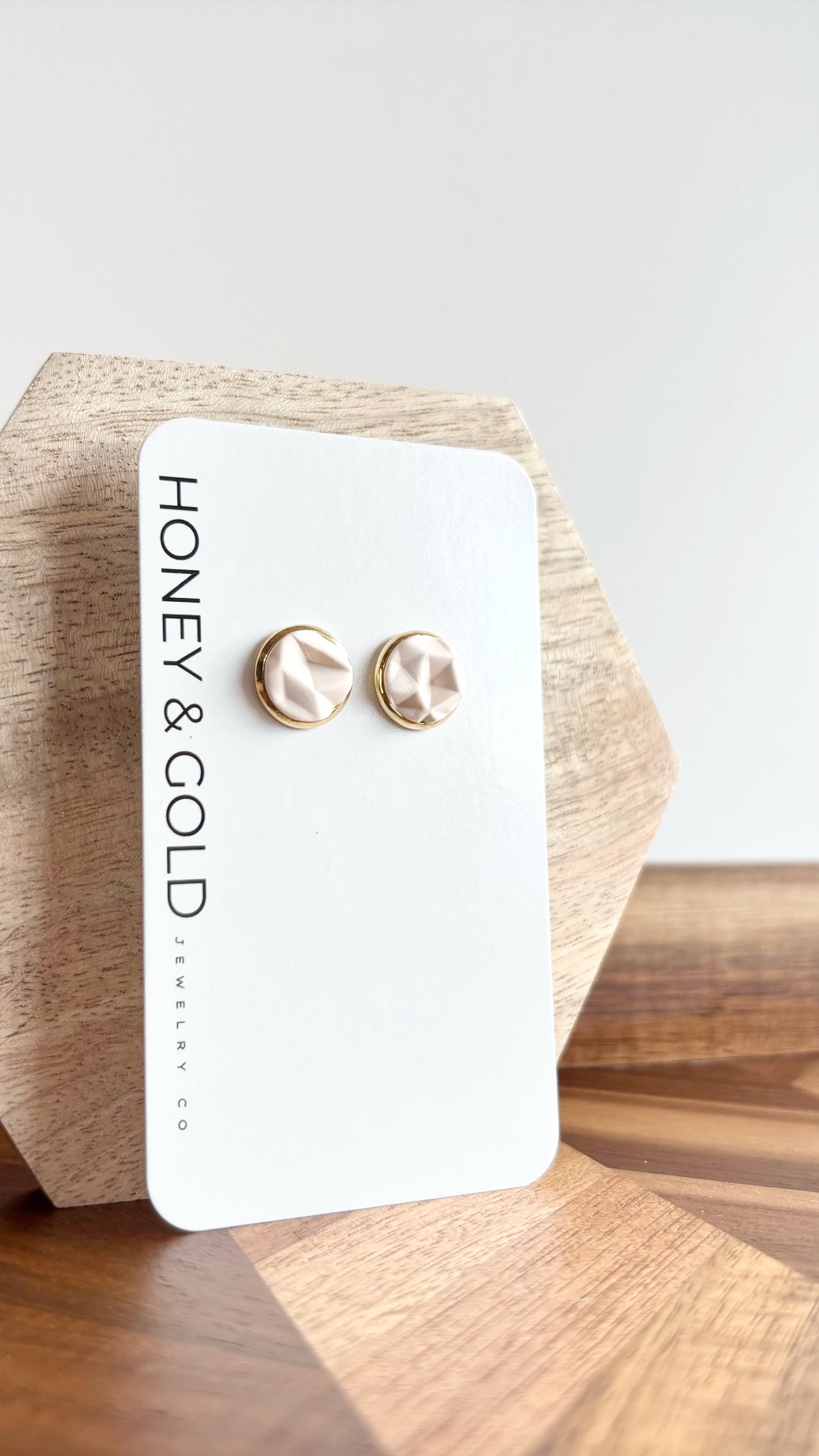 KENDRIX: Gold-Tone Geometric Stud Earrings