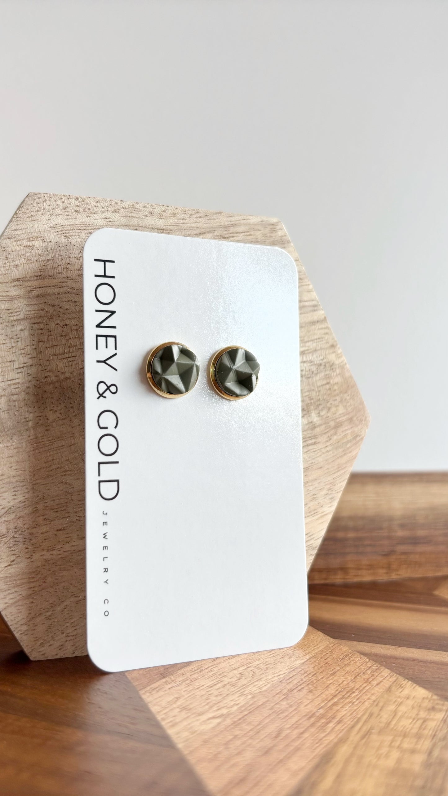 KENDRIX: Gold-Tone Geometric Stud Earrings