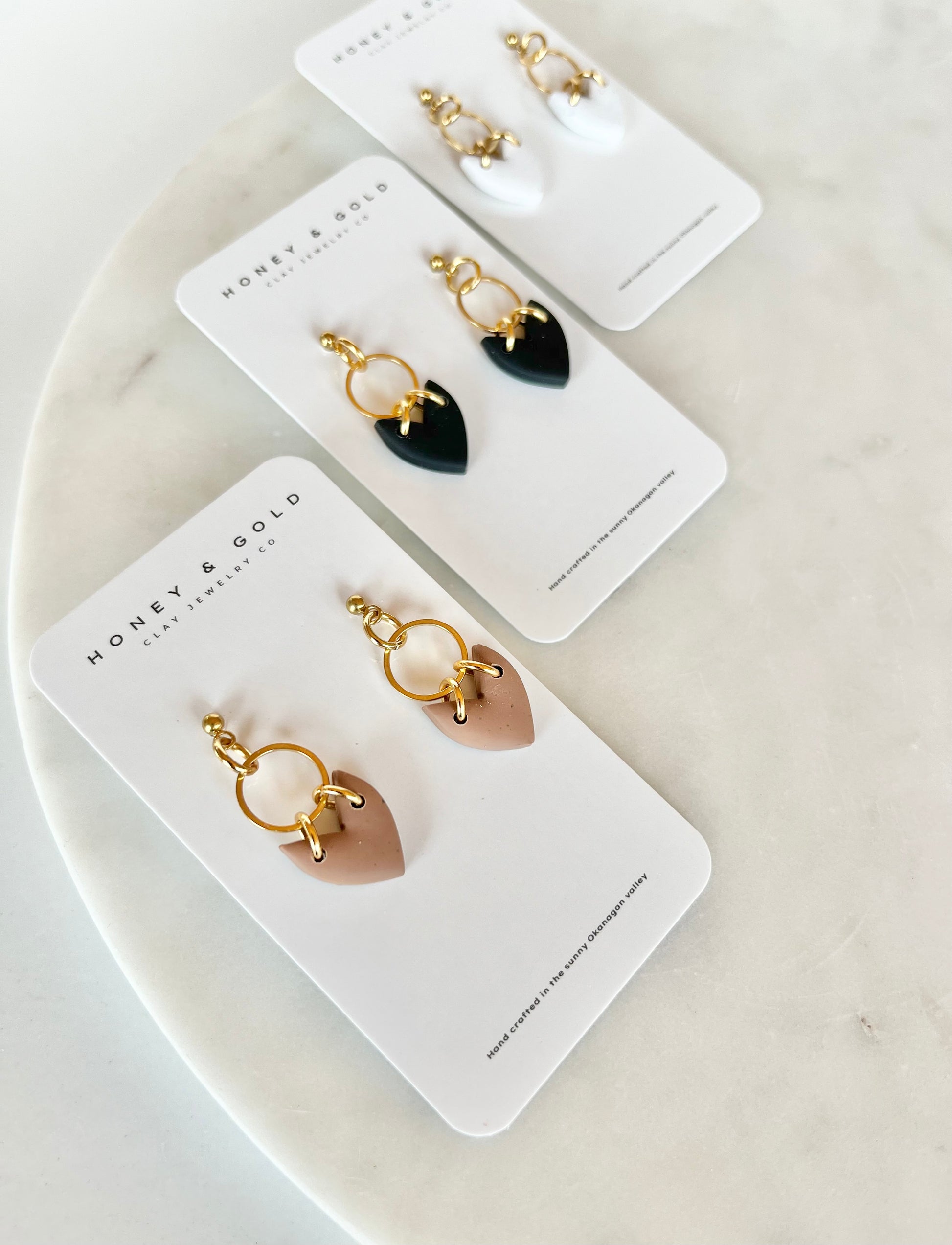 Atticus Modern Earrings Artisan Crafted Polymer Clay Jewelry