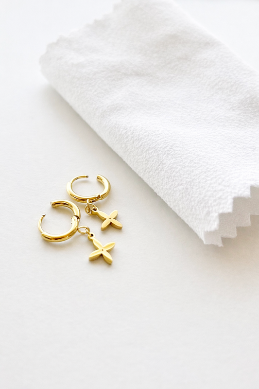 LUSTRE: Gold Accent Hoop Earrings