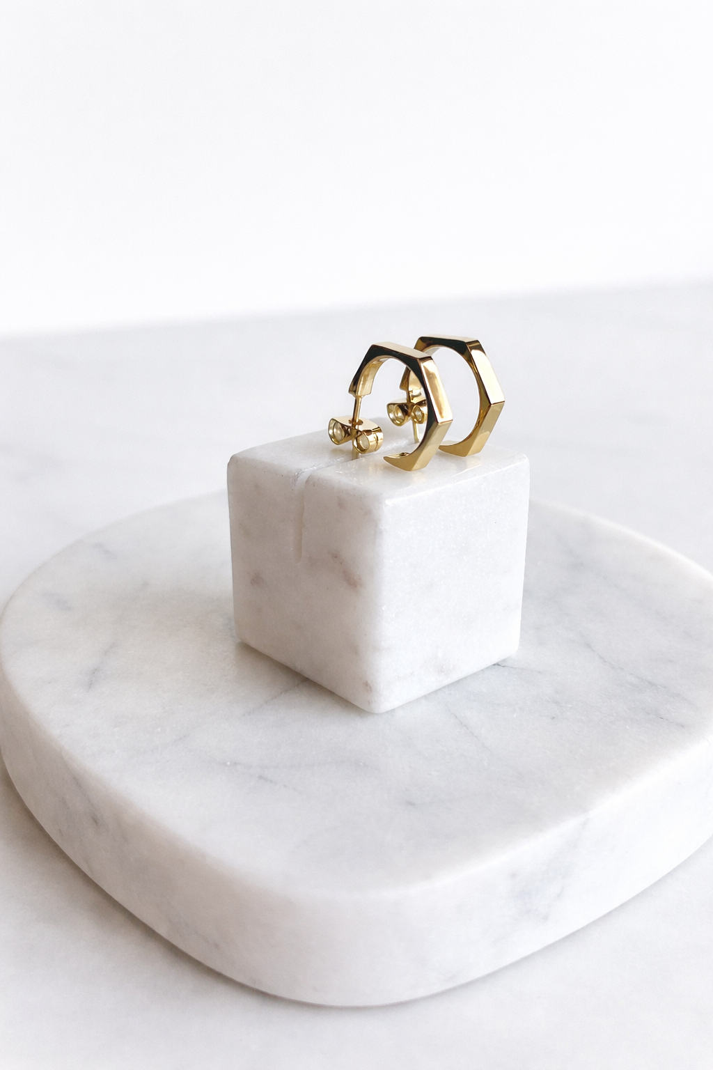 HEXXA: 18K Gold Dipped Hexagon Earrings