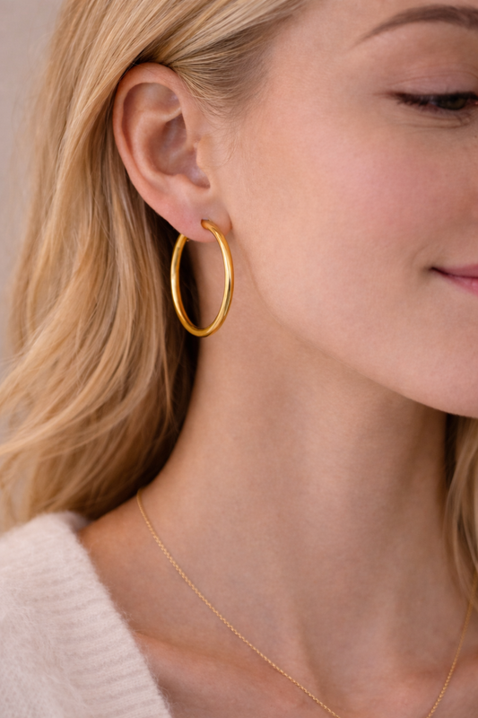 MONARC -18K Gold Dipped Hoops