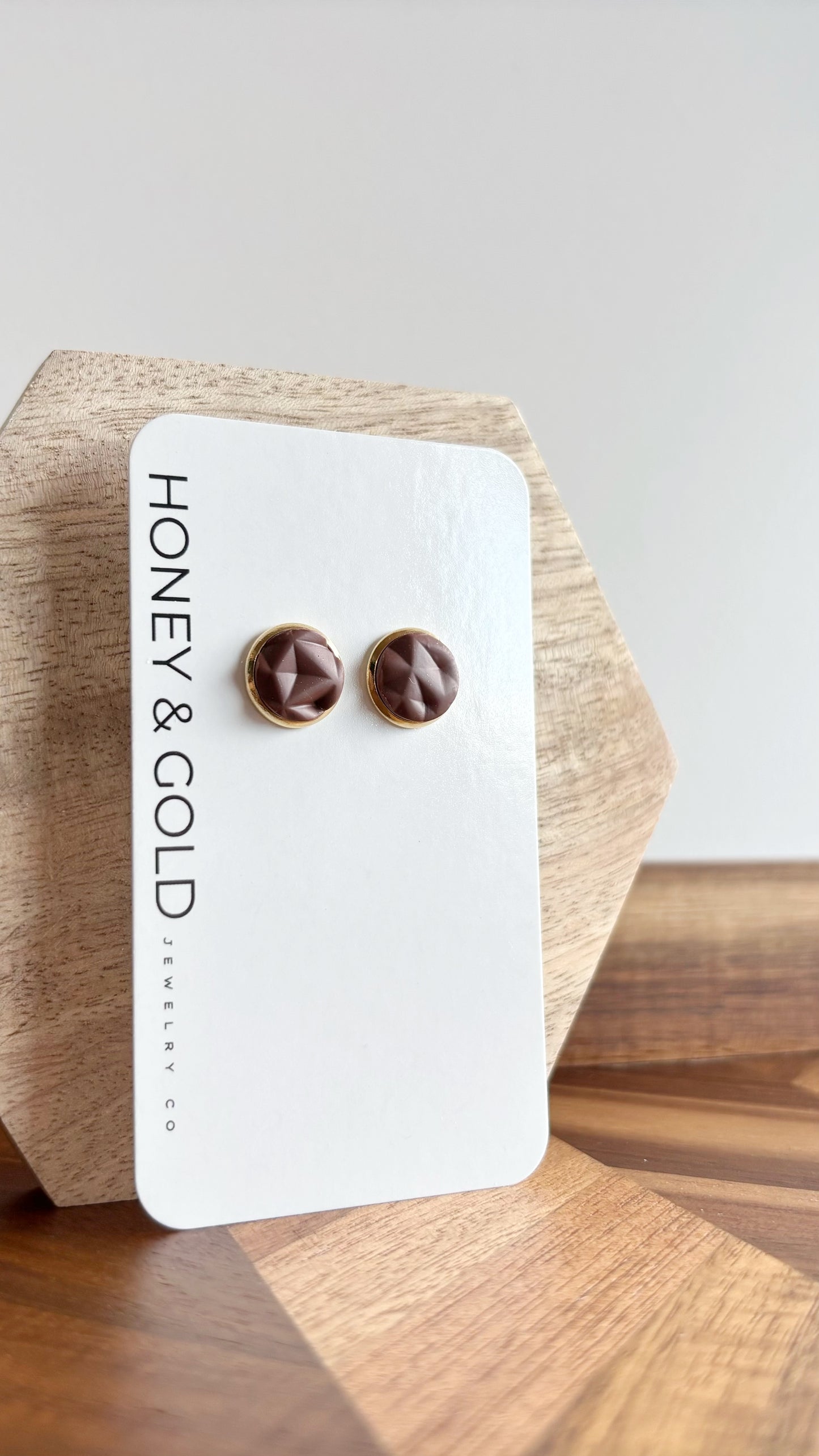 KENDRIX: Gold-Tone Geometric Stud Earrings