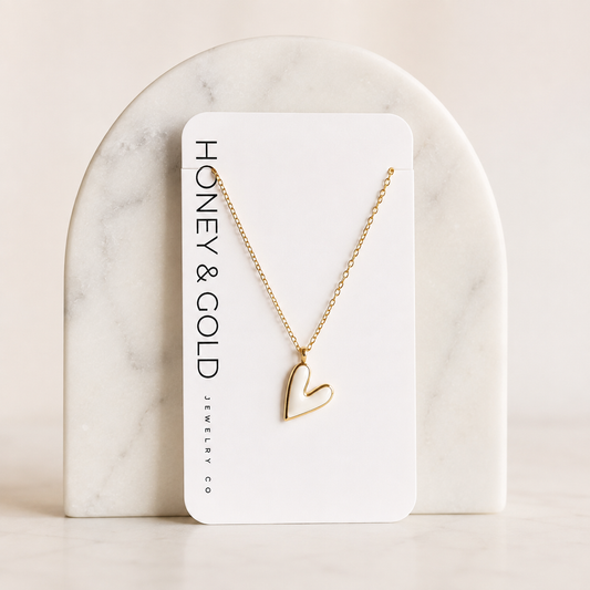 SOPHIA - Reversible Heart Charm Necklace