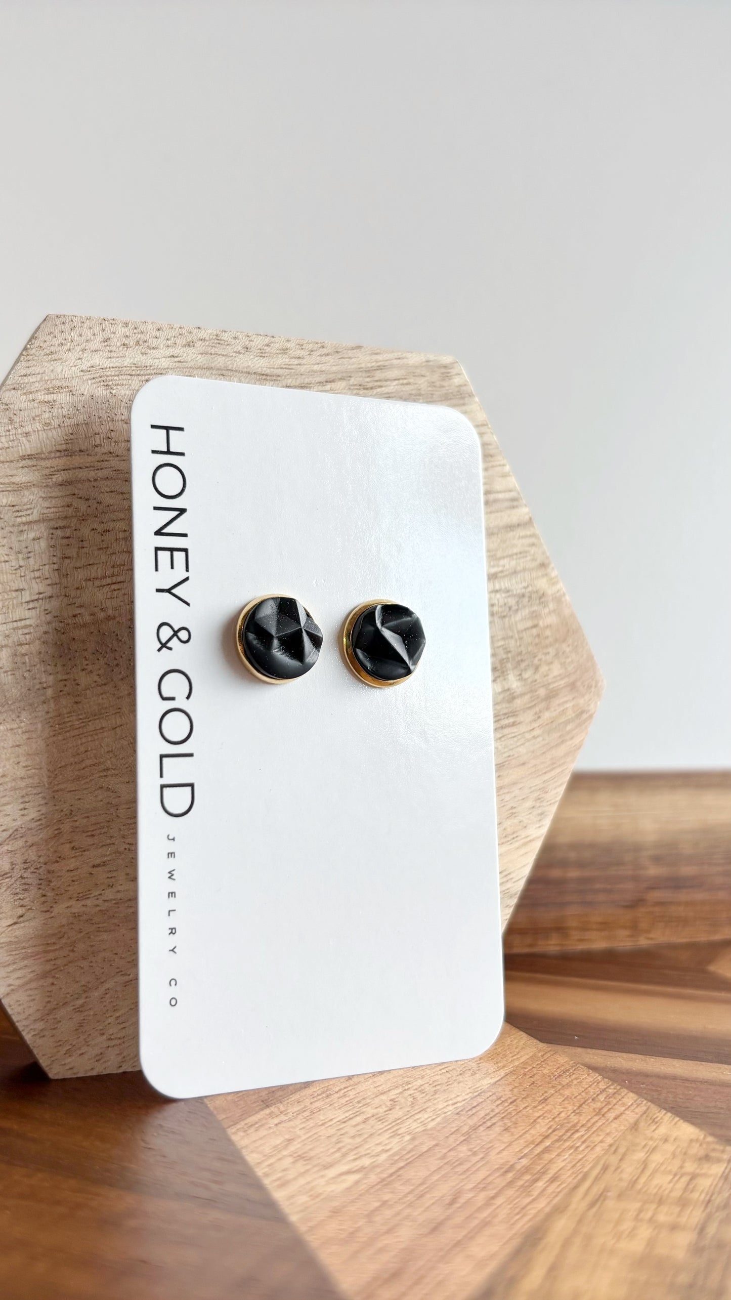 KENDRIX: Gold-Tone Geometric Stud Earrings