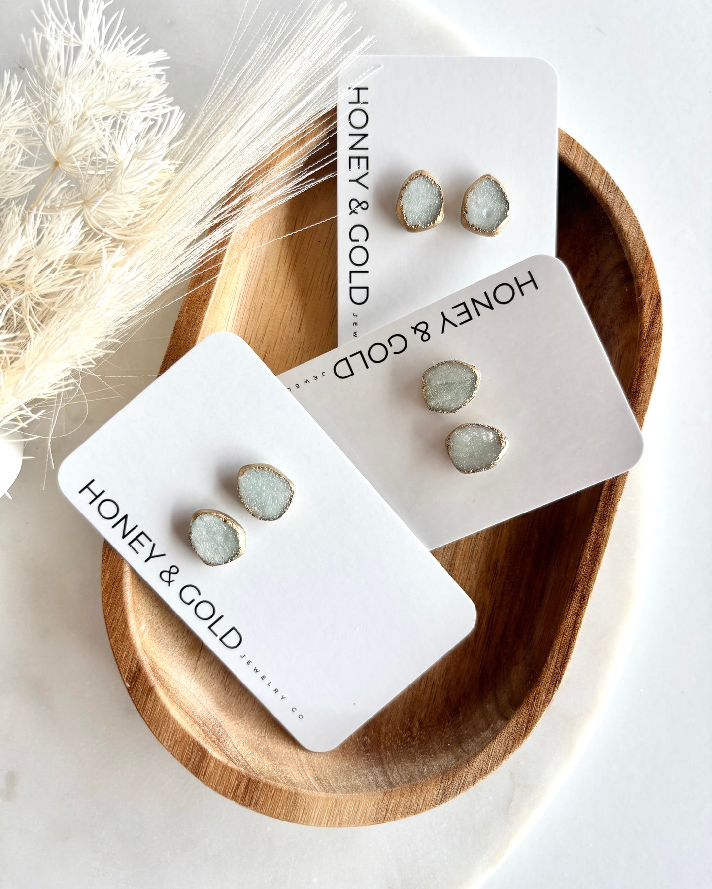 AZURE - Druzy Teal Stud Earrings