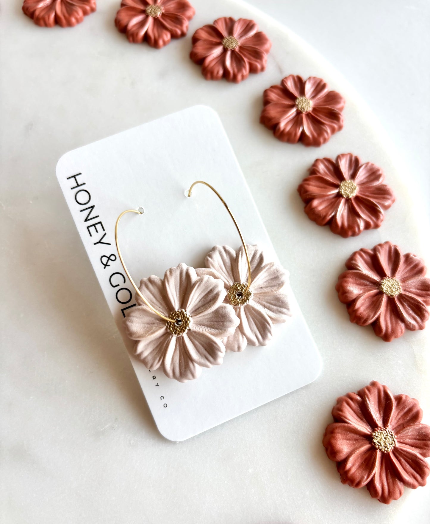 FLORÉ HOOPS – Floral Statement Earrings