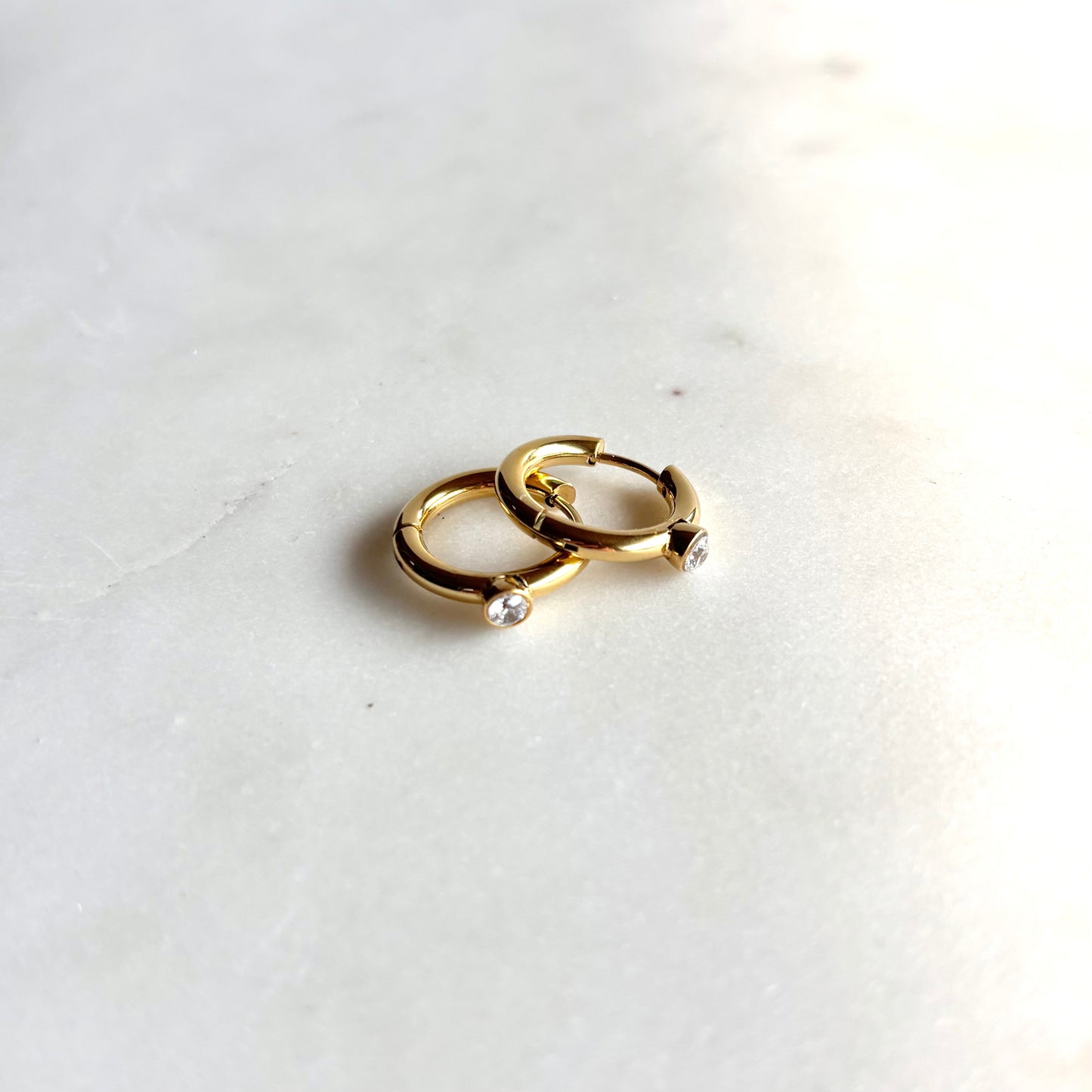 BECCA -  Dainty Zirconia Hoop Earrings