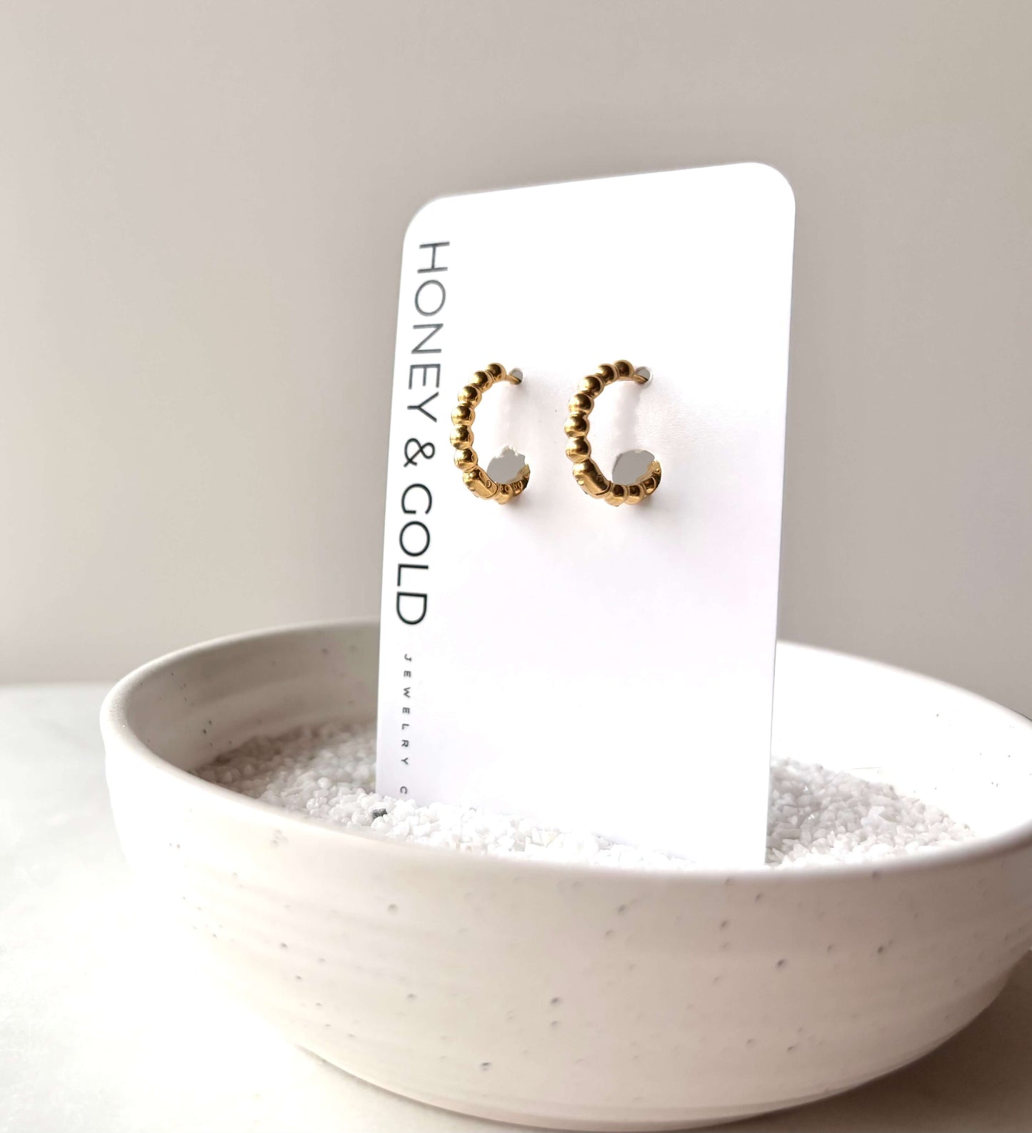 BUBBLE HUGGIE - 18k Gold Dipped Bubble Hoops