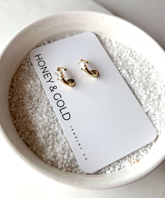 MARGO -Marquise Cut Cubic Zirconia Huggie Earring