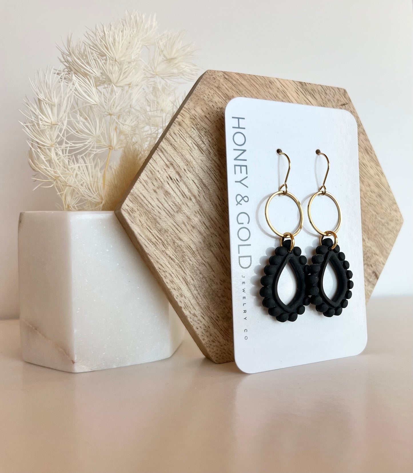 LARKIN: Soft Matte, Sculpted Bubble Teardrop Earrings