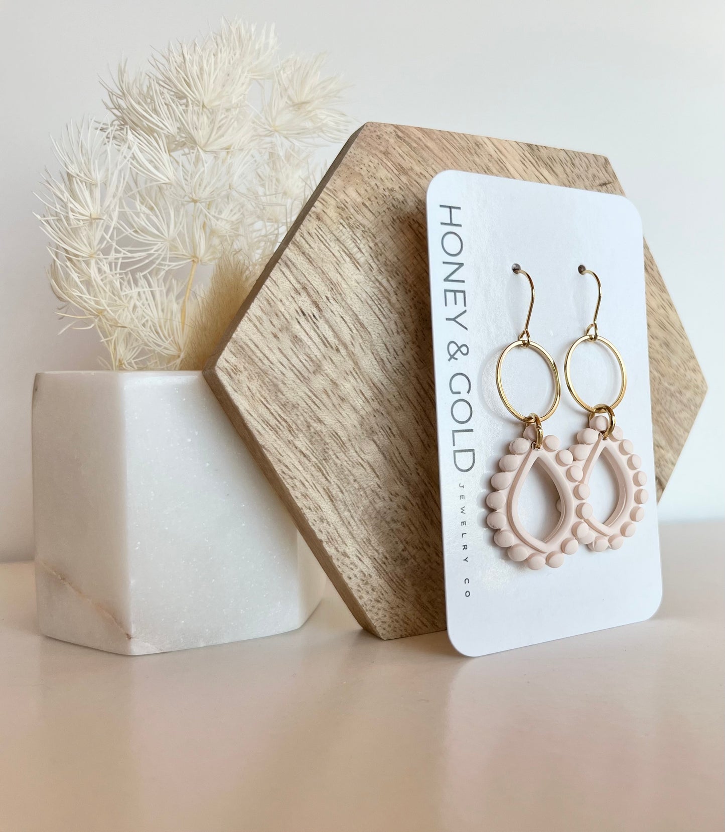 LARKIN: Soft Matte, Sculpted Bubble Teardrop Earrings