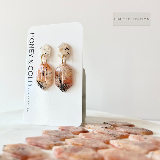 SALTSTONE: Faceted Hexagon Earrings – Softly Translucent